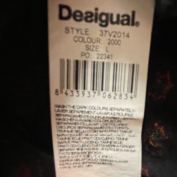 Womens Desigual Black Long Sleeve Dress with Colorful Print Size Large - Picture 3 of 9